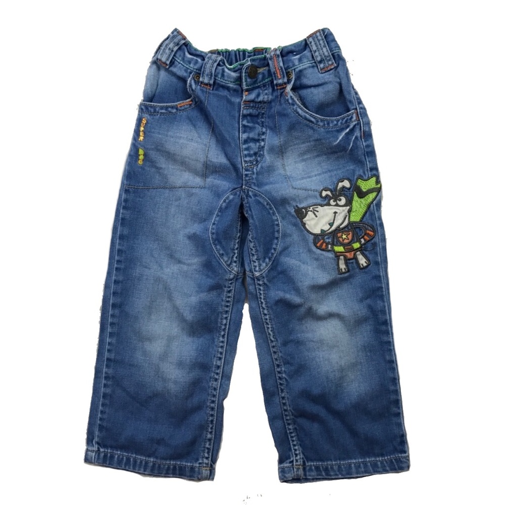 Next Denim Jeans Super Dog Print Boy Sz 2-3 Years